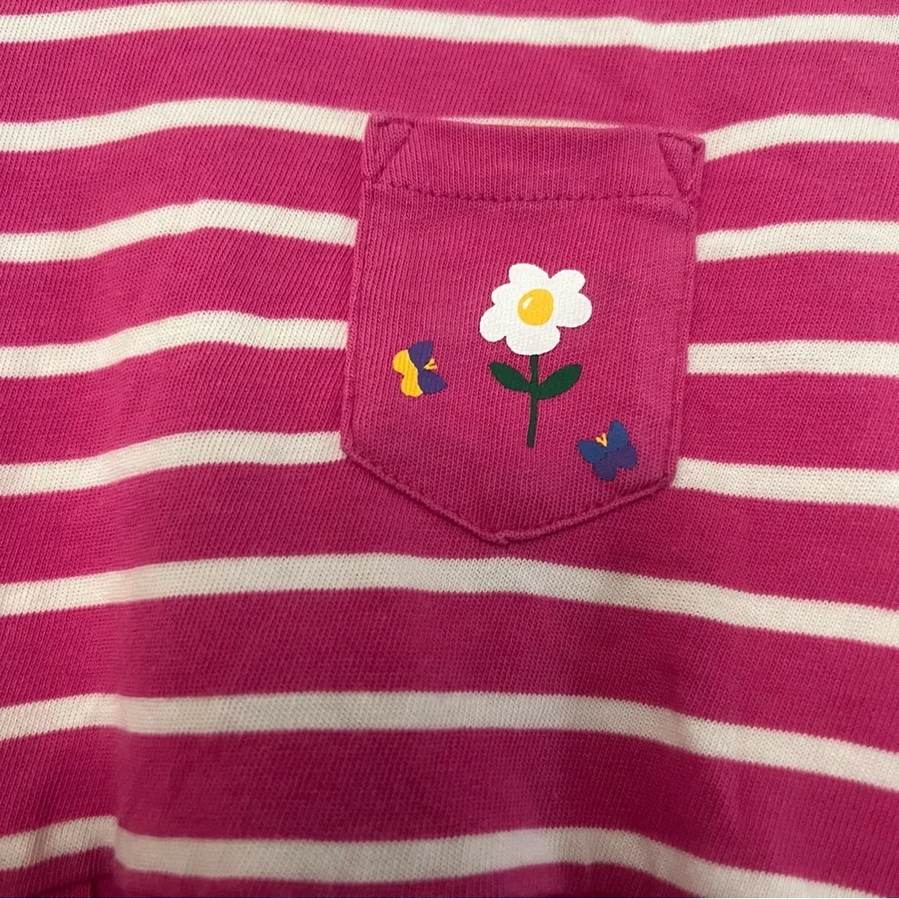 Hanna Andersson Girls Striped Flower pocket Dress